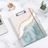 Rimilak Spiral Clipboard Folio, 14.5 x 9.8 Inch, Refillable Lined Notepad, Cute Stylish Clipfolio, Pink Gold Marble