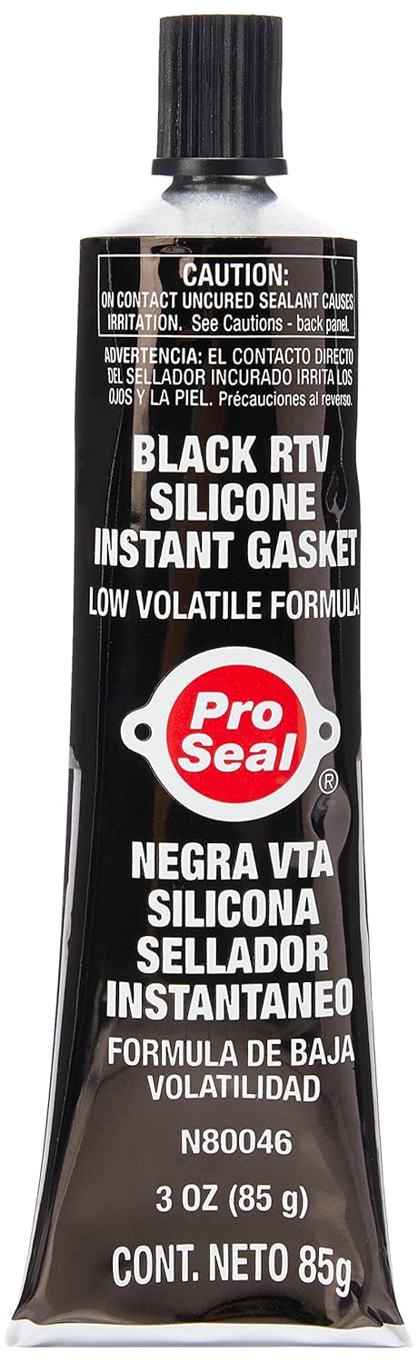 PRO SEAL RTV Silicone Sealant, 3 oz Tube, Black (80046)