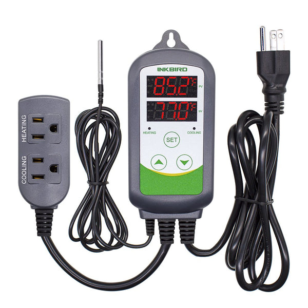 Inkbird ITC-308 Digital Temperature Controller Outlet Thermostat - 2-Stage 1100W with Sensor for Reptile Beer Brewing