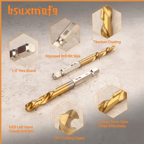 Screw Extractor Set, 11 Pieces Metric Drill Bit Set for Removing Broken Screws, Bolts, and Studs