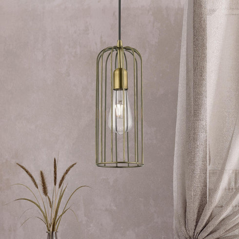 1 (49713-01) Livex Lighting Glenbrook Light Pendant in Antique Brass