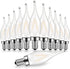 Genixgreen 12 Pack Frosted LED Candelabra Bulbs, Night Light Bulb 15 Watt Equivalent 1.5W E12 Mini Candle Bulb, 2700K