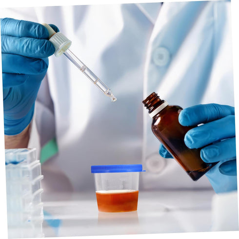 30Pcs Sputum Cups with Covers Sample Containers for Laboratory Testing Lightweight and Convenient Random Color