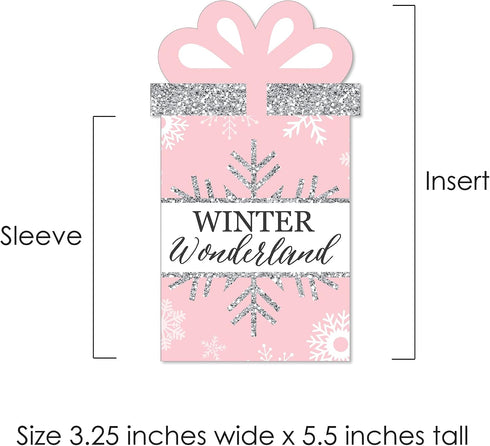 Set 8 Big Dot of Happiness Pink Winter Wonderland - Holiday Snowflake Birthday Party and Baby Shower Money and Gift