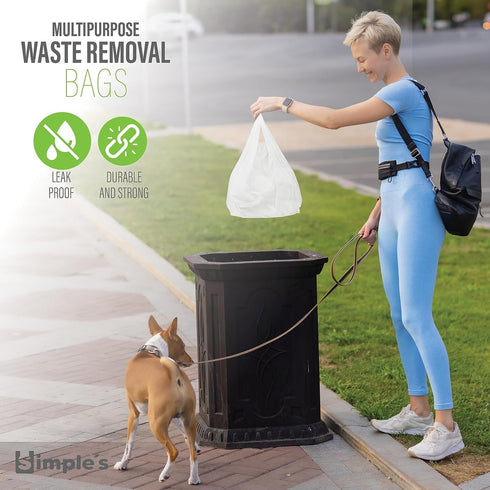 Plastic Bags with Handles for Small Business (50 Count), Very Strong Grocery Bags, 12"x7"x22", 1.2 Mil Thickness
