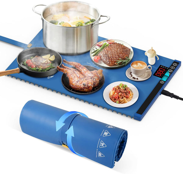 SOPPY Food Warming Mat, 23.6"x15" 260W Fast Heating Electric Warming Tray with