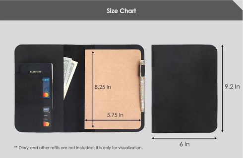 Premium A5 Diary Cover, Elegant Leather Journal Cover Protector, Refillable Stylish Notebook Cover, Classic A5 Leather