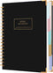 Hardcover Spiral Notebook with Tabs - 7"x10", Large Spiral Lined Journals for Women, 240 Pages, 5 Subject Notebook