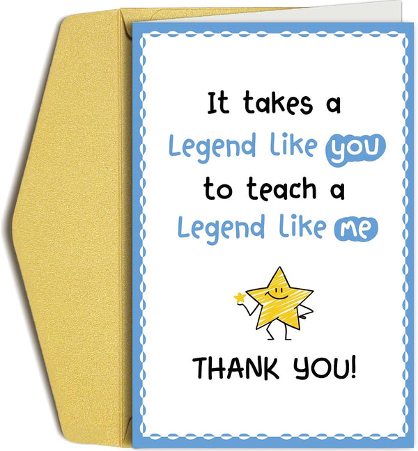 Oamiolek Funny Thank You Card for Teacher, Teacher Appreciation Card, Appreciation Cards for