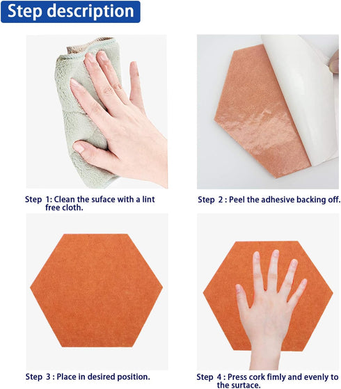 Felt Bulletin Board, Multiple Color Hexagon Pin Board with 50 Push Pins, Memo Board for Home Office Classroom, 6.7 x