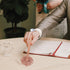 Hollow Round Pen Holder Set, Signing Pen with Big Diamond Crystal Pen for Wedding, Rose Gold