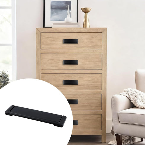 5.5 inch 5" 2 LC LICTOP Recessed Furniture Grip, Hole Spacing Trap Door Pull Low Profile Drawer Pulls, Zinc Alloy