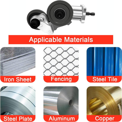 Yu&Yang Electric Drill Plate Cutter, Metal Nibbler Drill Attachment for Steel Copper Aluminum Sheet Cutting