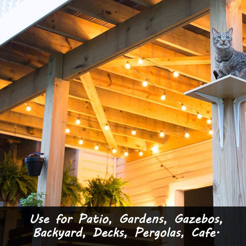 50FT G40 26 Dimmable Bulbs, 2700K E12 Banord Globe String Lights with Plastic Waterproof Outdoor LED Lights for Patio
