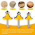 1/4 1/4 1/4-Inch Set Set 1/2", 3/8", 5/16" ,1/4",3/16",1/8" 6pcs roundover Router bit Shank Router bits Shank Shank