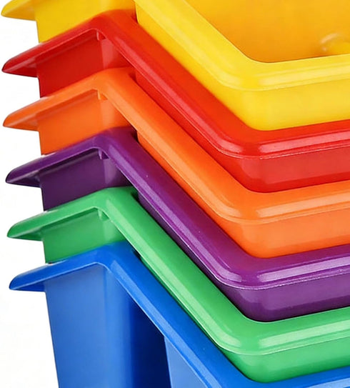 Generic 6pcs Classroom Storage Caddy - Drink Cup Holder Organizer, Multipurpose Desk Basket with Compartments