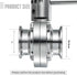 Leingar 2 Pack 1Inch 304 1" Beverage(1" Tri Clamp Butterfly Valve, Sanitary Stainless Steel Manual Pull Handle Valve