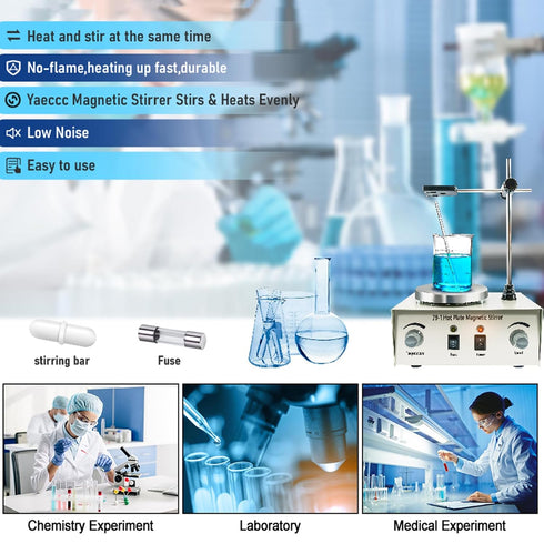 YaeCCC 1000ml Magnetic Stirrer Hot Plate Mixer, Lab Stirrers, 2400 RPM Stir Plate