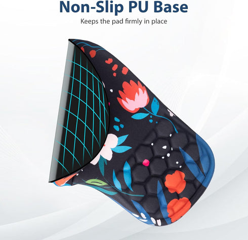 EYROZILL 3 1 Set(Flower) in Ergonomic Mouse Pad and Keyboard Wrist Rest, Cute Mouse Pad with Wrist Support Massage