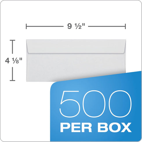 Quality Park #10 Double-Window Self-Seal Security Envelopes, 4-1/8" x 9-1/2", White, 500 Per Box