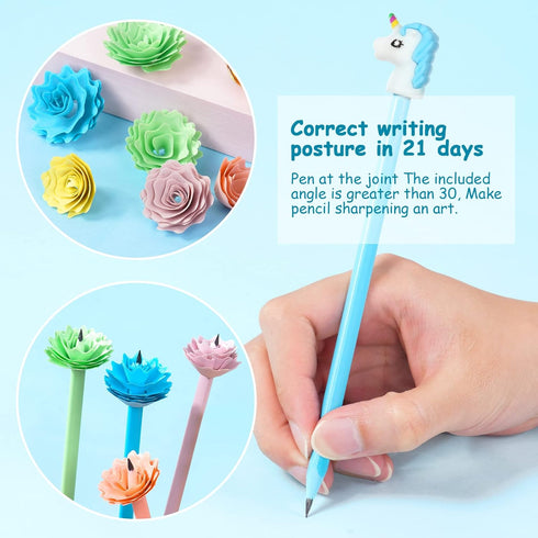 AUAUY Pencils #2 HB, Fun Cartoon Pencil Toppers, 15PCS Wood-Cased Graphite Pencils for Kids