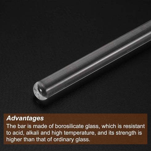 MECCANIXITY 3.3 Borosilicate Glass Stick, 5.91" Length, 10mm Dia Stir Rod Mixing Tools, 6Pcs