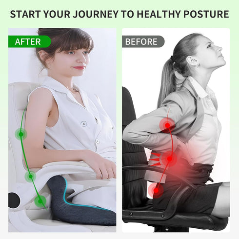 Ausakee Tailbone Seashell Memory Foam Seat Cushion -for Office Chair, Truck seat, Car Seat,Desk Chair, Airplane