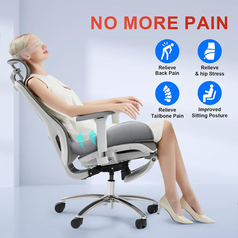 Benazcap X Large Memory Seat Cushion for Office Chair Ergonomic Cushions Pad Pillow for Pressure Relief Sciatica & Pain
