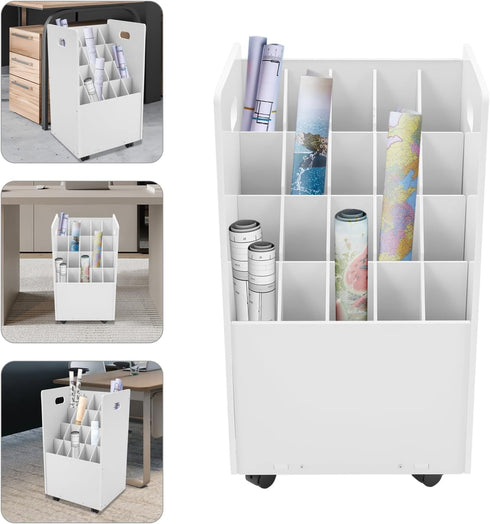 lxrnqcey 20-Slot Blueprint Organizer, Roll File Storage Holder, Construction Plan Holders, Blueprint Storage