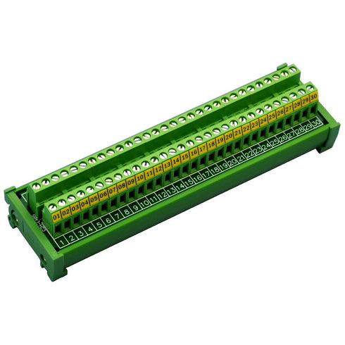 Electronics-Salon DIN Rail Mount 30 Position Screw Terminal Block Distribution Module, 24A / 400V