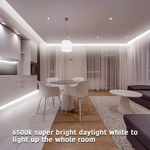 40ft Dimmable 6500K 24V, 720 2835 Decoration(2 20ft) dalattin White LED Strip Lights, LED Light Strip Bright Daylight
