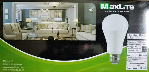 Maxlite LED Dimmable 4 Pack A19 Bulb 100W Daylight 5000K, White by Maxlite