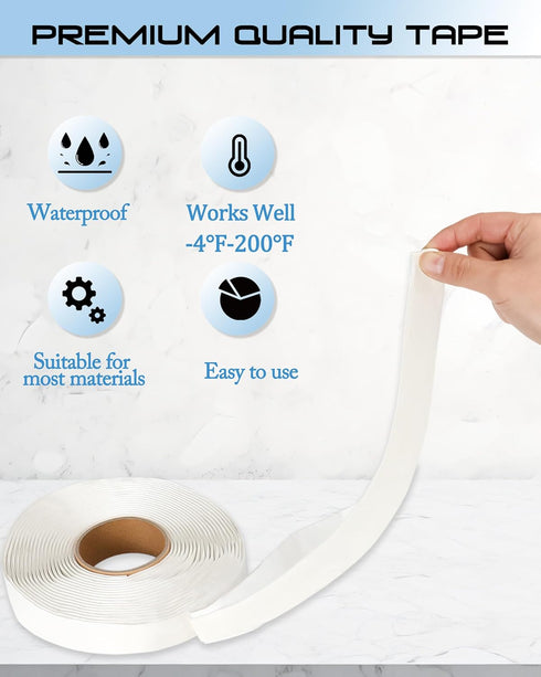 X-Haibei Butyl Seal Tape, RV 1/8" X 1" X 30' White, Leak Proof Putty Tape for RV Repair