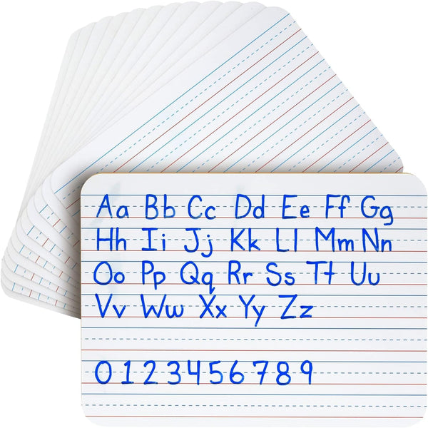 Juvale 12 Pack Double Sided Small Dry Erase White Boards with Lines, Whiteboards for Students and Classroom Supplies