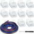 10 Pack 4 Pin LED Strip Light Connectors, 10 mm Solderless LED Strip Connector for Waterproof RGB Lights