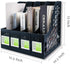 Magazine File Holder, Plastic 4 Compartments Desk Organizer for Office Storage, Vertical Binder Organizer (Black)