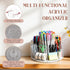 Lerheedi 9 360 Scalloped Acrylic Pencil Holder Desk Organizer with Compartments Degree Rotating Pencil Organizer