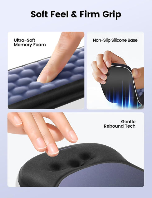 meatanty Set, Keyboard and Mouse Wrist Rest Ergonomic Wrist Pad Support, Computer Hand Palm Rest Combo, Memory Foam