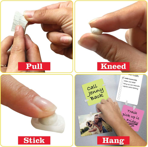 Stikki Clips with Mounting Putty, Pack of 20, White