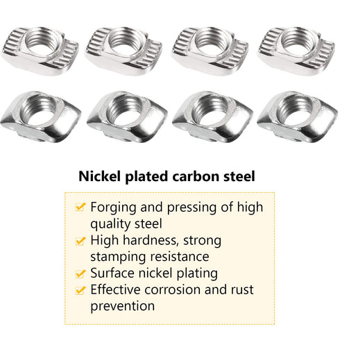 Hotop 150 Pieces 2020 Series T Slot Nuts, Hammer Head Fastener, Plated Carbon Steel Sliding M5 T Nuts