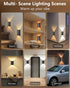 Set 2 5000mAh 3 Rechargeable Motion Sensor Wall Sconce of Wireless Battery Operated Wall Light Indoor, Colors Up/Down