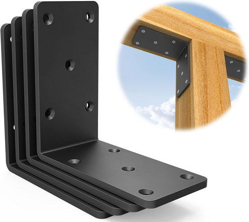KOMOHOM 5x5 Heavy Duty Shelf BracketsL Brackets for Shelves Fence Pergola Brackets Angle