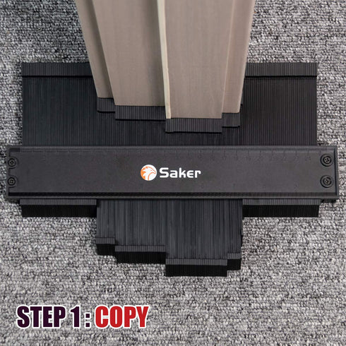 Saker Contour Gauge Profile Tool - Adjustable Lock for Irregular Shape Duplicator - Must Have DIY Tool (BLACK+10INCH)