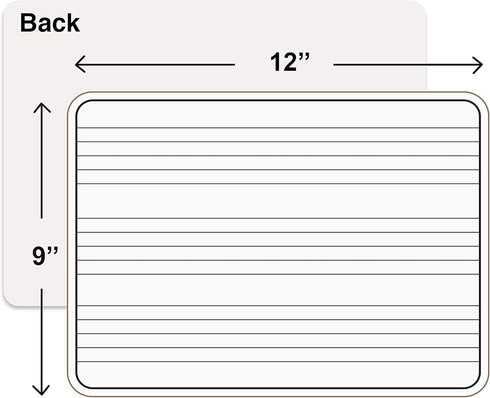 Scribbledo 10 Pack Dry Erase Music Staff Lap White Boards, 9"X12", Double Sided, Includes 10 Erasers
