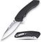 DURATECH Folding Pocket Knife, 3-1/4" Satin 8CR13MOV Blade, Black G10 Handle for EDC