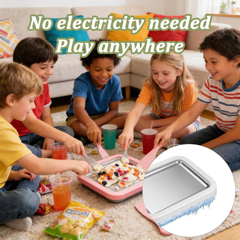EL EastLane 2 Ice Cream Roller Maker Kit with a Bear Bowl and Scrapers, Instant Rolled Ice Cream Tray Freezy Bake at