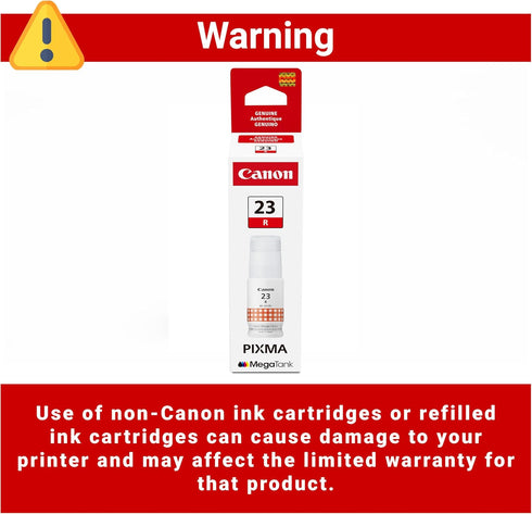 Canon GI-23 G620 Genuine Red Ink Bottle, Compatible with Megatank Printers