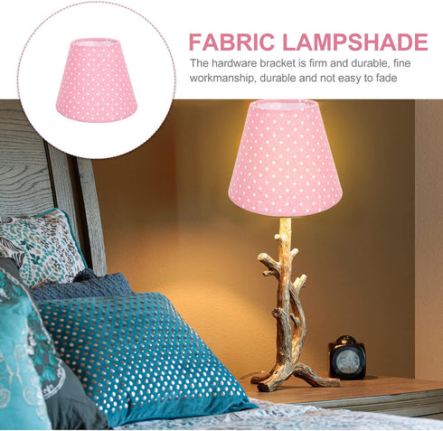 6.29 Inch Totority Polka Dot Cloth Lampshade Round Small Lamp Cover Soft Light Diffuser for Bedside Floor Wall Lamps