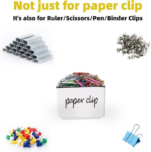 ONTUBE Farmhouse Paper Clip Holders, Dispenser Organizer for Desk, 3-Inch White