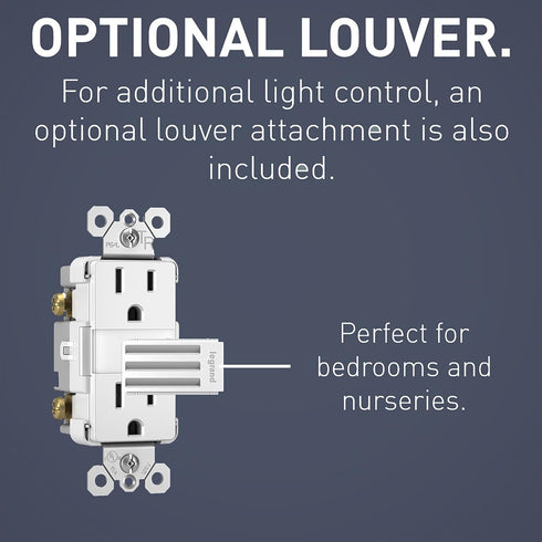 Legrand radiant NTL885TRWCC6 15 Amp Adjustable LED Night Light Outlet, Tamper Resistant Decorator Receptacle